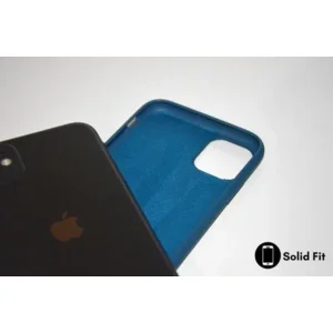 iPhone case/hoesje silicone  + 1x screenprotector glas Blauw iPhone 11