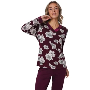 Pastunette Dames pyjama: Bordeaux, Viscose ( PAS.123 )