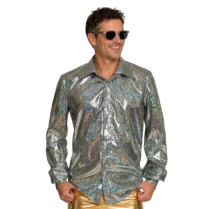 Shirt - Disco - Zilver - Glanzend - S