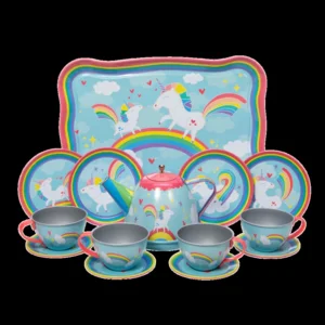 Theeservies - Eenhoorn - Unicorn - Regenboog - Metaal