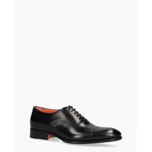 Santoni 12474 Zwart Heren Veterschoenen