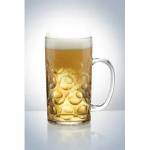 Set onbreekbare Bierkroezen "Chope" 54 PREMIUM helder met oor transparant 6 stuks 54cl