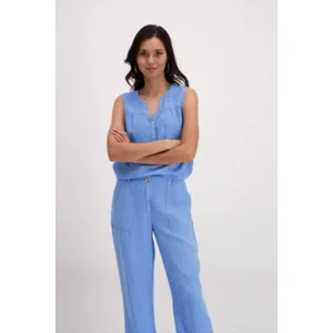 Signe Nature Linnen top: blauw ( Signe.1305 )