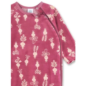 Sanetta Romper pyjama Meisjes: Bordeaux, velours, Rode bietjes ( SAN.169 )