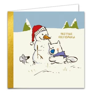 Kaarten - Kerst - Doe eens lief - Sneeuwpop & slee - 10st.