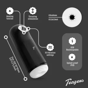 Teazers Automatische Masturbator Met Driedubbele Stimulatie