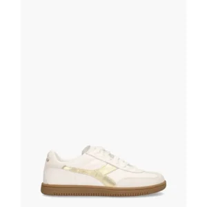 Diadora Sport Trainer Doré Wit/Goud Damessneakers