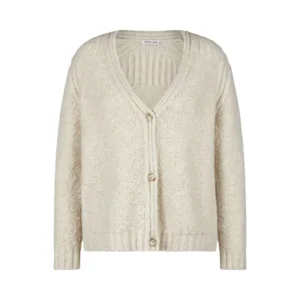 Mona Lisa Gilet: Ecru, met knopen, merino wol ( MONA.173 )