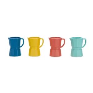 Balvi Espresso Kopjes Tassen Set Moka Kleuren Keramiek 4 stuks