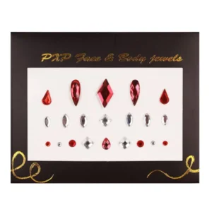 Face & body jewels - Rood, wit - Model B