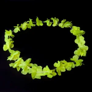 Neon gele Hawaii kransen 12 stuks - Neon Hawaii halskettingen