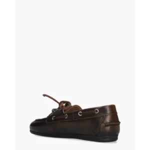Posa Boat Loafer Donkerbruin Dames Veterschoenen