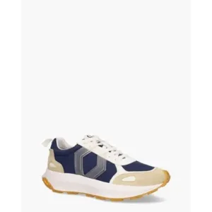 Mikakus Cross Donkerblauw/Beige Herensneakers