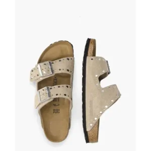 Birkenstock Arizona Rivet Border Taupe Damesslippers