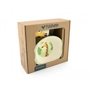 Yuunaa Bamboe Kinderservies dinnerset Giraffe 100% Biologisch afbreekbaar