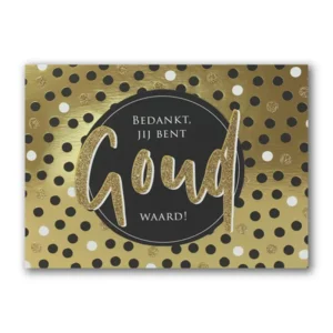 Kaart - Bedankt, jij bent goud waard - Glitter & Glamour - LLE.3032
