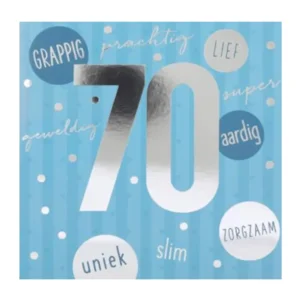 Kaart - Leeftijd & muziek - 70 jaar - Blauw - 051A