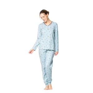 Egatex Pyjama Dames: Interlock, blauw ( EGA.443 )