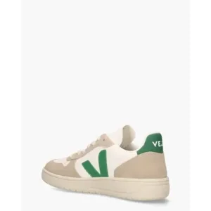 Veja V-10 Chromefree Leather Wit/Groen/Beige Herensneakers