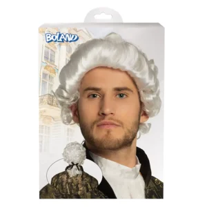 Barok Pruik Wit – Klassieke Verkleedpruik voor Volwassenen