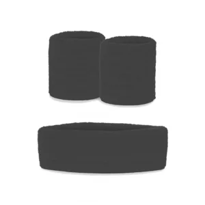 Zweetbandjes - Zwart - Set - 3dlg.