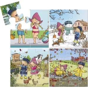 Puzzel - 4 eerste puzzels - Fien en Teun - 4, 6, 9, 12st. - 3+