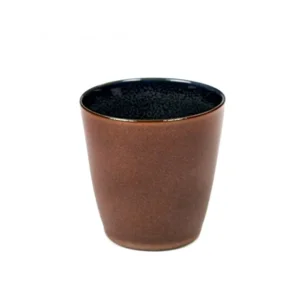 Beker conisch s dia.7 x h 7.5cm rust/dark blue