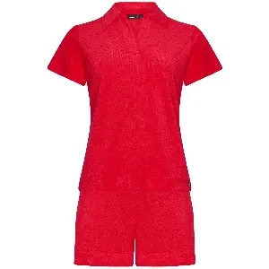 Pastunette Rebelle Dames Pyjama: Rood, Terry badstof ( zomerse badstof ) ( PAS.90 )