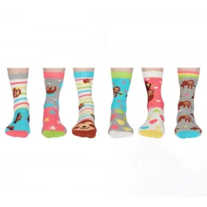Odd Socks Damessokken Sloth It Multipack Mismatched 37-42 Cadeaudoos