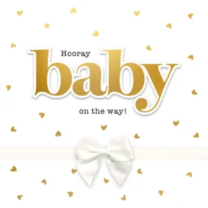 Kaart - Hooray baby on the way! - Glitter & Glamour - SQA.4034
