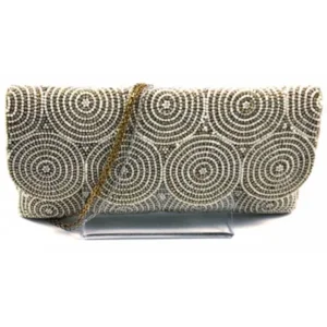 CHEEMO Oscar Isadora handgemaakte clutch ECRU-GOUD