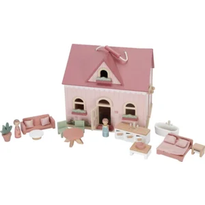 Poppenhuis - Klein - Incl. basisinrichting - 27,5x30x28cm