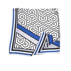 Ocean Couture pareo/scarf grafische print in blauw en zwart