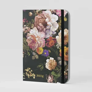Agenda - 2024 - Compact - 16 Maanden - Nachtelijke bloemen - 12,7x17,8cm