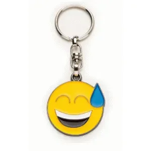 Emoji metalen sleutelhanger - grinning smile