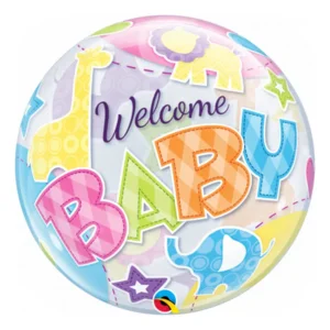 Folieballon - Welcome baby - Bubble  - 56cm - Zonder vulling
