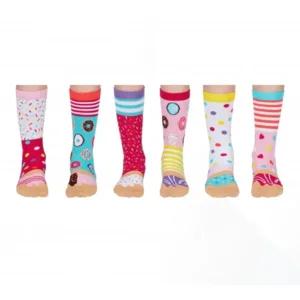 Odd Socks Meisjes Mini Donuts Multipack Mismatched 30-38 Cadeaudoos