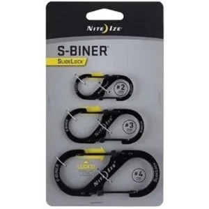 Nite Ize S-Biner SlideLock Zwart Karabijnhaak 3 Stuks LSBC-01-R6