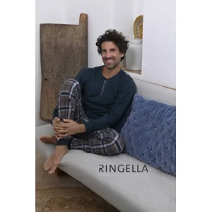 Ringella Heren Pyjama: Blauw, Interlock ( RIN.268 )