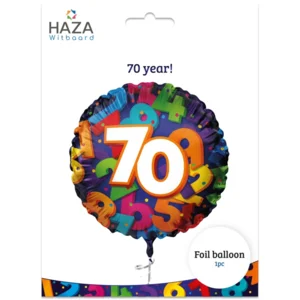 Folieballon - 70 jaar - Cijfers - 45cm - zonder vulling