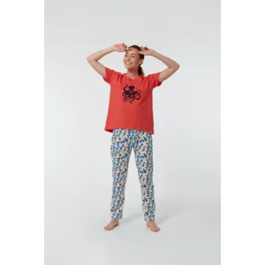 Woody Meisjes Pyjama Fushia Octopus