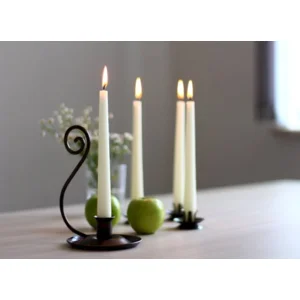 AW Gifts Dinerkaarsen - Gotische kaarsen - Ivoor - 24.5 cm met 7 branduren - 10 stuks