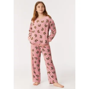 Woody meisjes pyjama oudroze uil