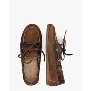 Posa Boat Loafer Brushed Bruin Dames Veterschoenen