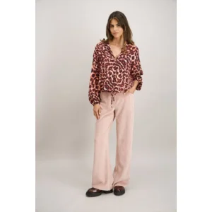 Signe Nature Dames bloes: Geprint, bordeaux / roze ( Signe.1322 )