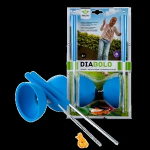 Diabolo - Rubber - Met metalen stokjes - Blauw