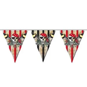 Vlaggenlijn - Piraat - Rood - 10m