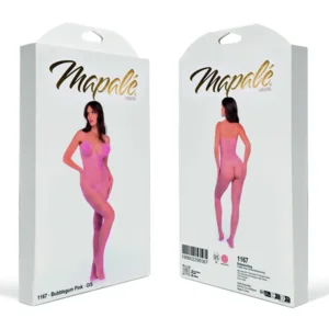 Mapalé Roze Hartjes Visnet Bodystocking Met Veerdetails