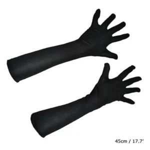 Zwarte lange handschoenen 43 cm voor volwassenen