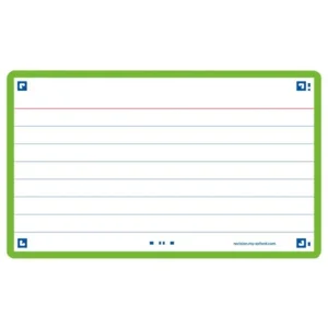 Flashcard Oxford 2.0 75x125mm 80vel 250gr lijn groen